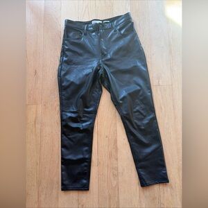 Abercrombie & Fitch The Skinny High Rise Vegan Leather Black Pants Size 31/12